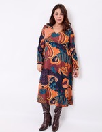 Flowy V-neck midi dress femme La Fiancée