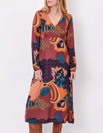 Flowy V-neck midi dress femme La Fiancée