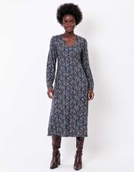 Flowy V-neck midi dress femme La Fiancée