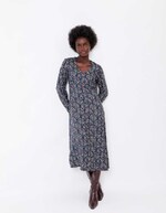 Flowy V-neck midi dress femme La Fiancée