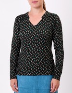Flowy V-neck knit T-shirt femme La Fiancée