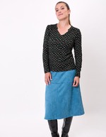 Flowy V-neck knit T-shirt femme La Fiancée