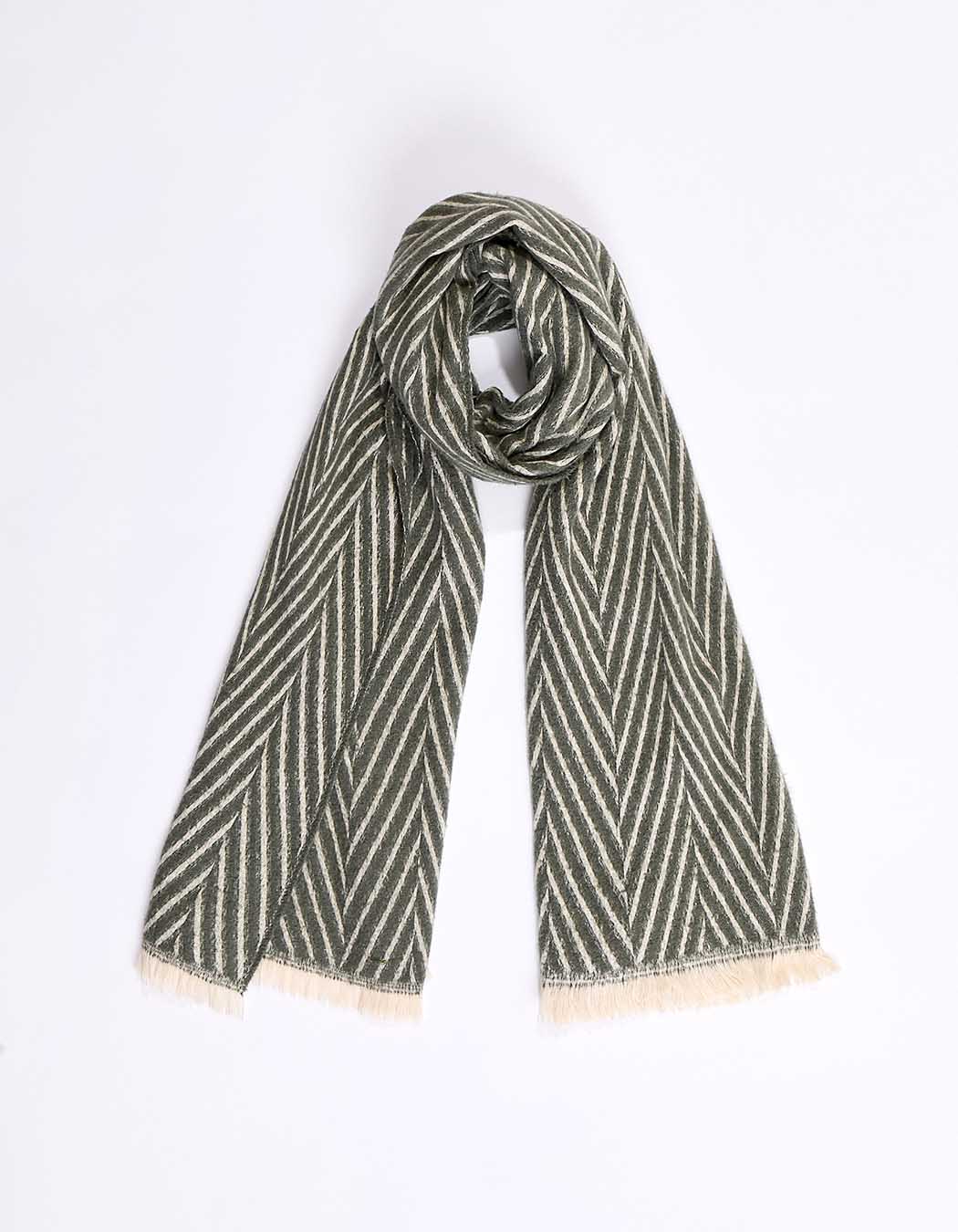 Herringbone fringed scarf femme La Fianc&eacute;e