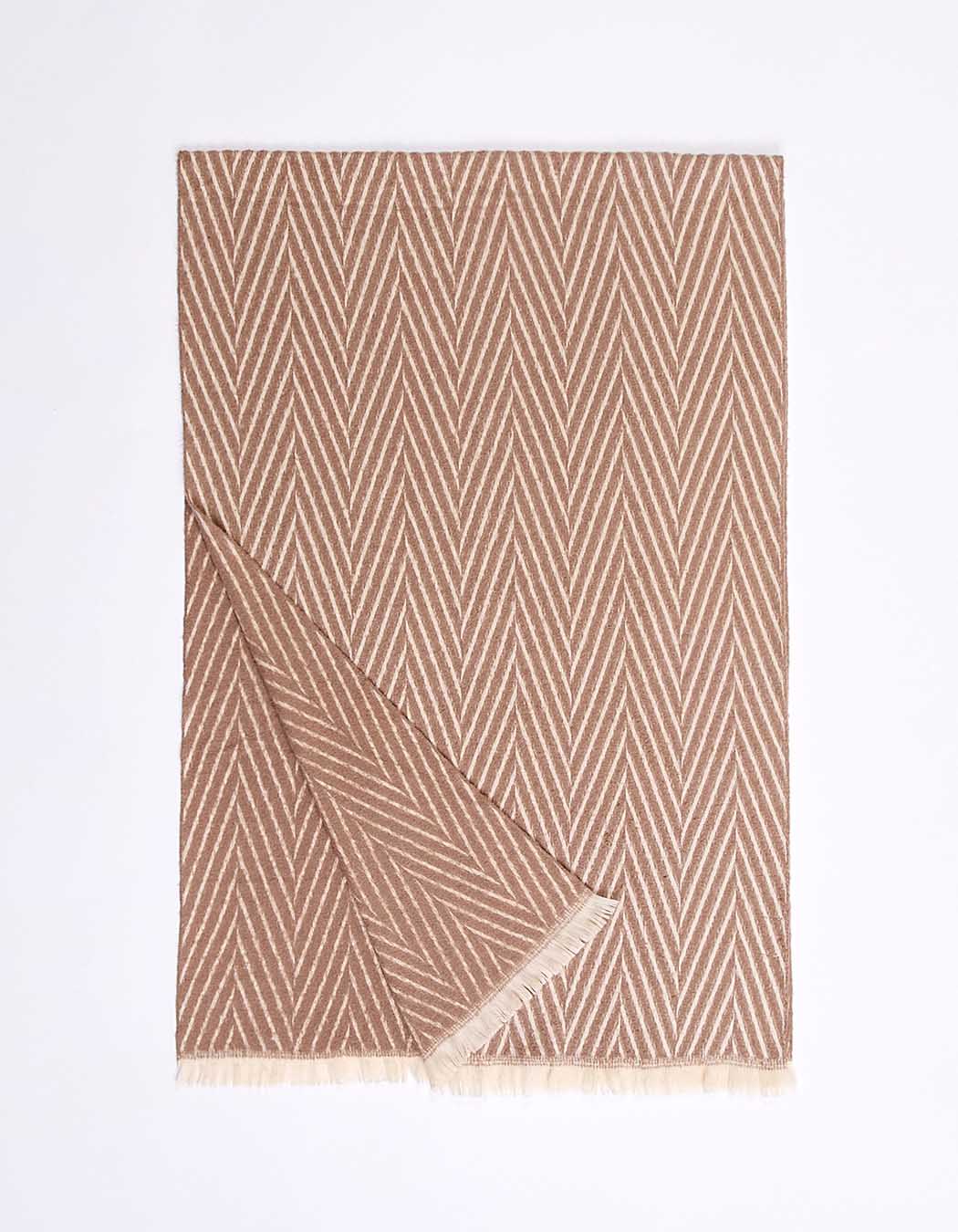 Herringbone fringed scarf femme La Fianc&eacute;e