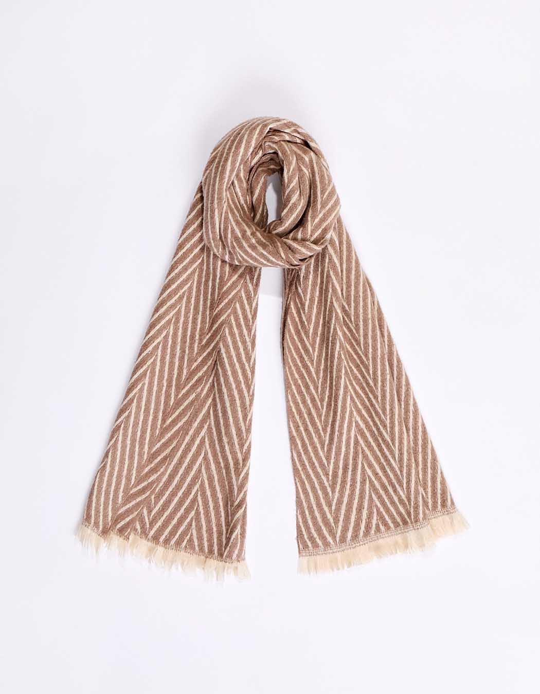 Herringbone fringed scarf femme La Fianc&eacute;e