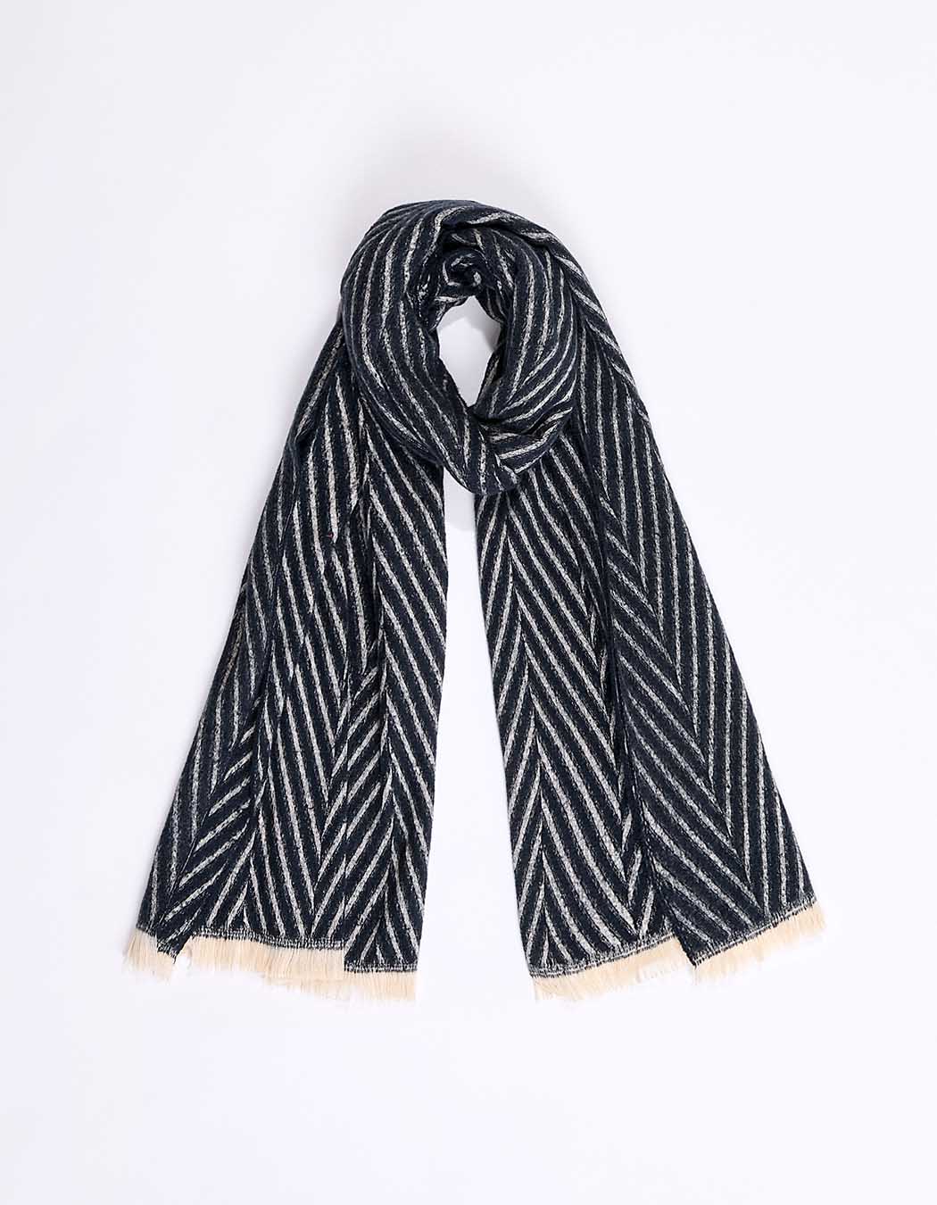 Herringbone fringed scarf femme La Fianc&eacute;e