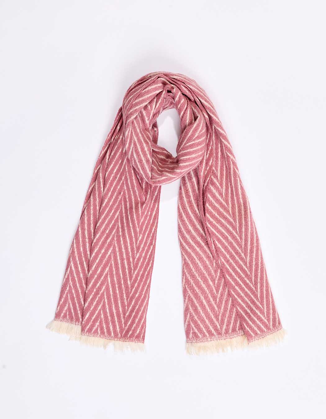 Herringbone fringed scarf femme La Fianc&eacute;e