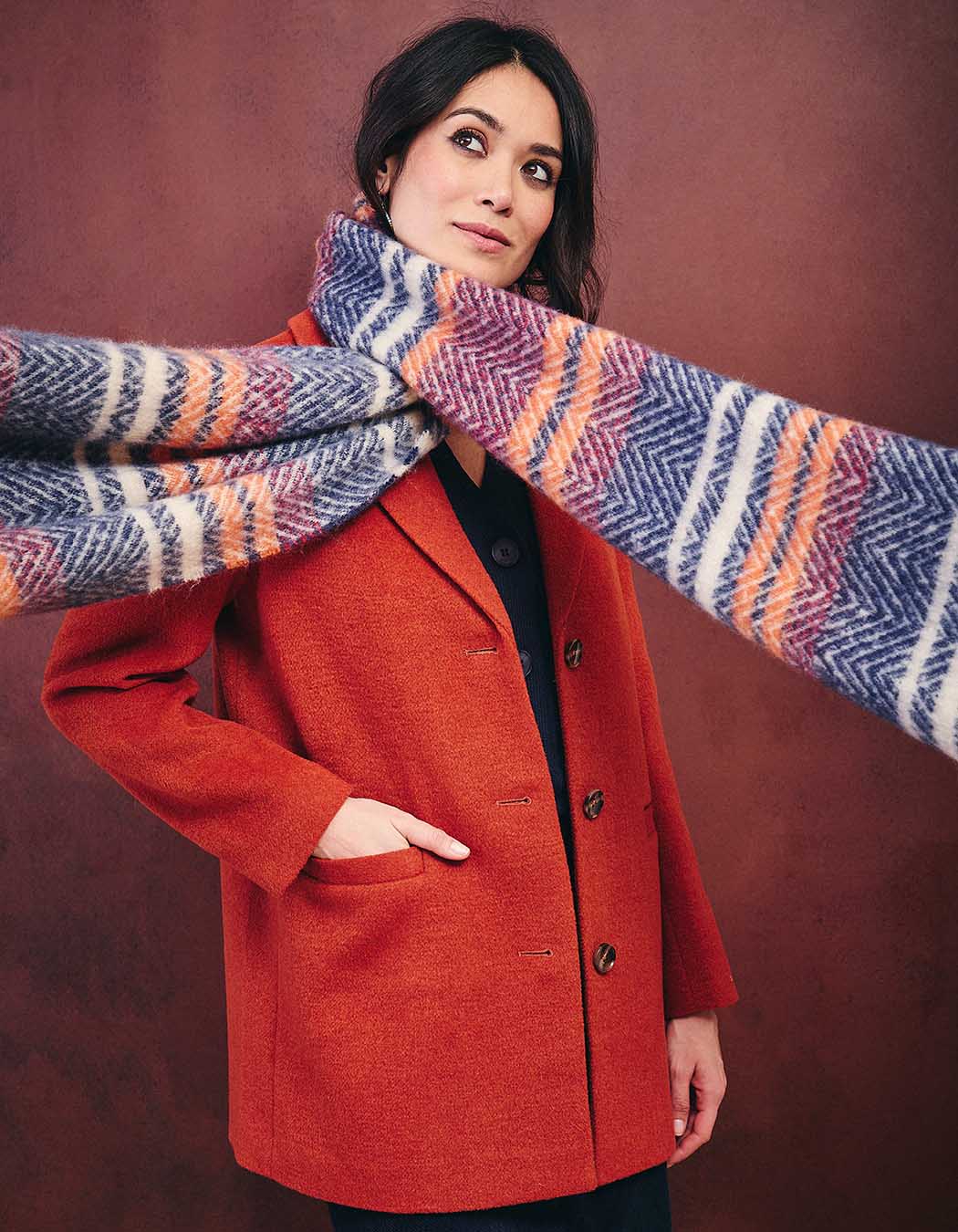 Striped fringed scarf femme La Fiancée