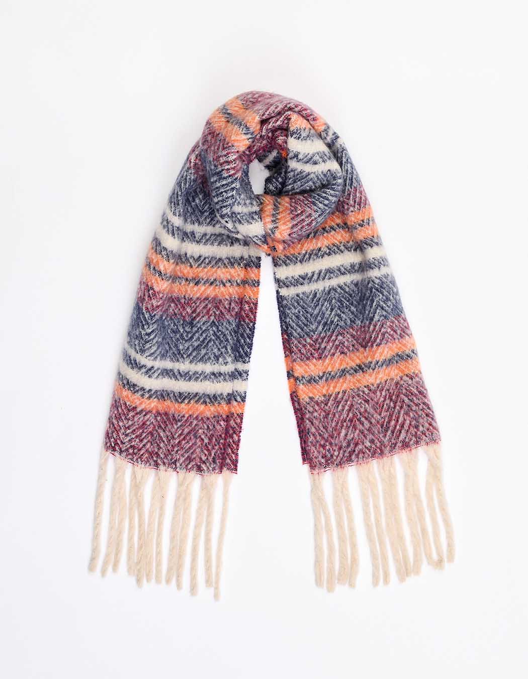 Striped fringed scarf femme La Fiancée