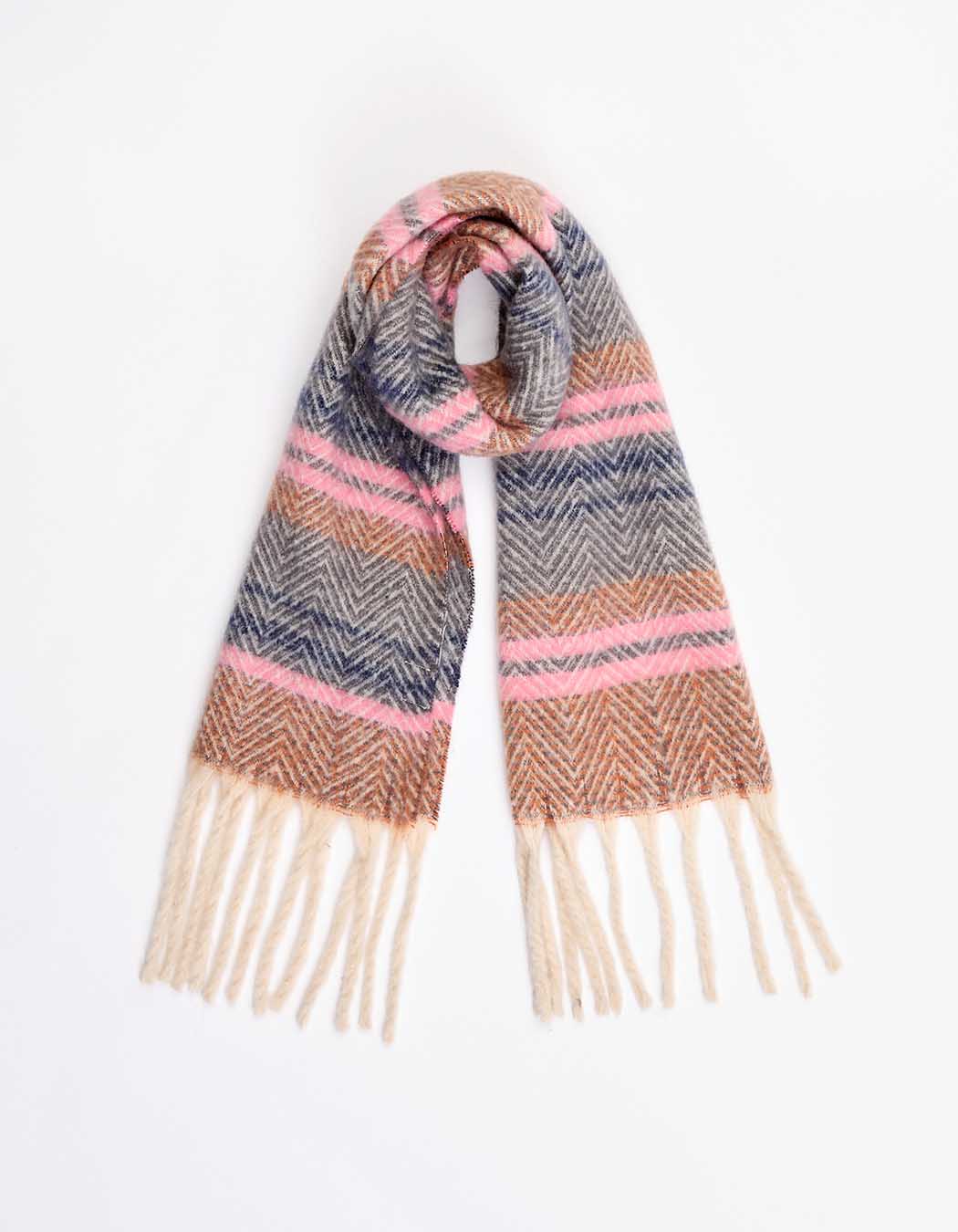 Striped fringed scarf femme La Fiancée