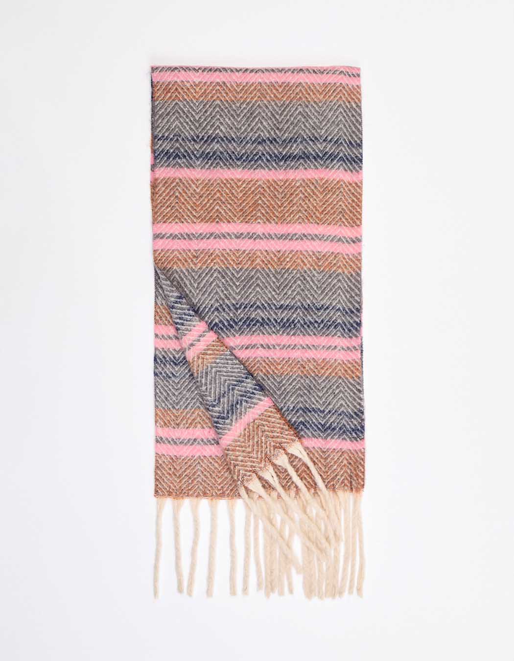 Striped fringed scarf femme La Fiancée