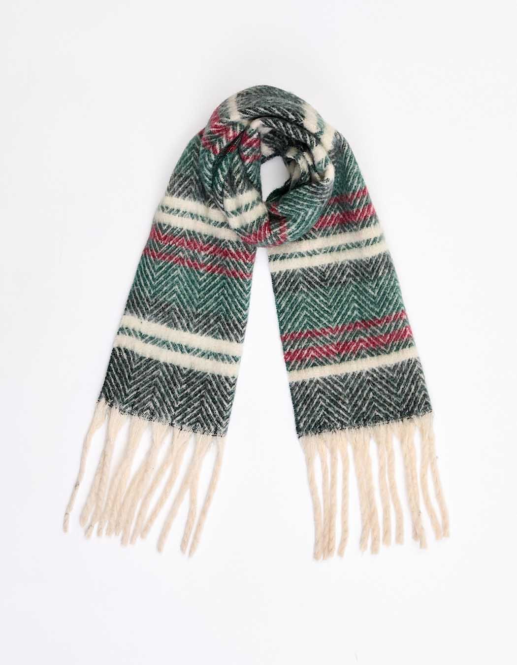 Striped fringed scarf femme La Fiancée