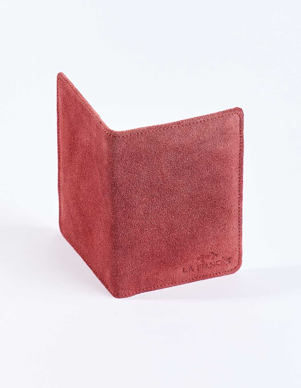 Suede leather passport holder femme La Fiancée