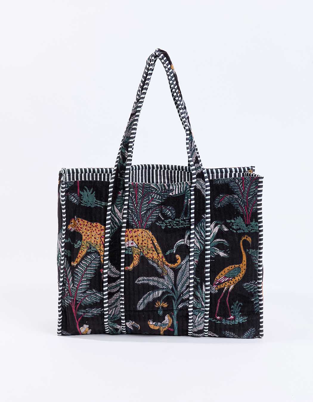 Large cotton velvet tote bag femme La Fiancée
