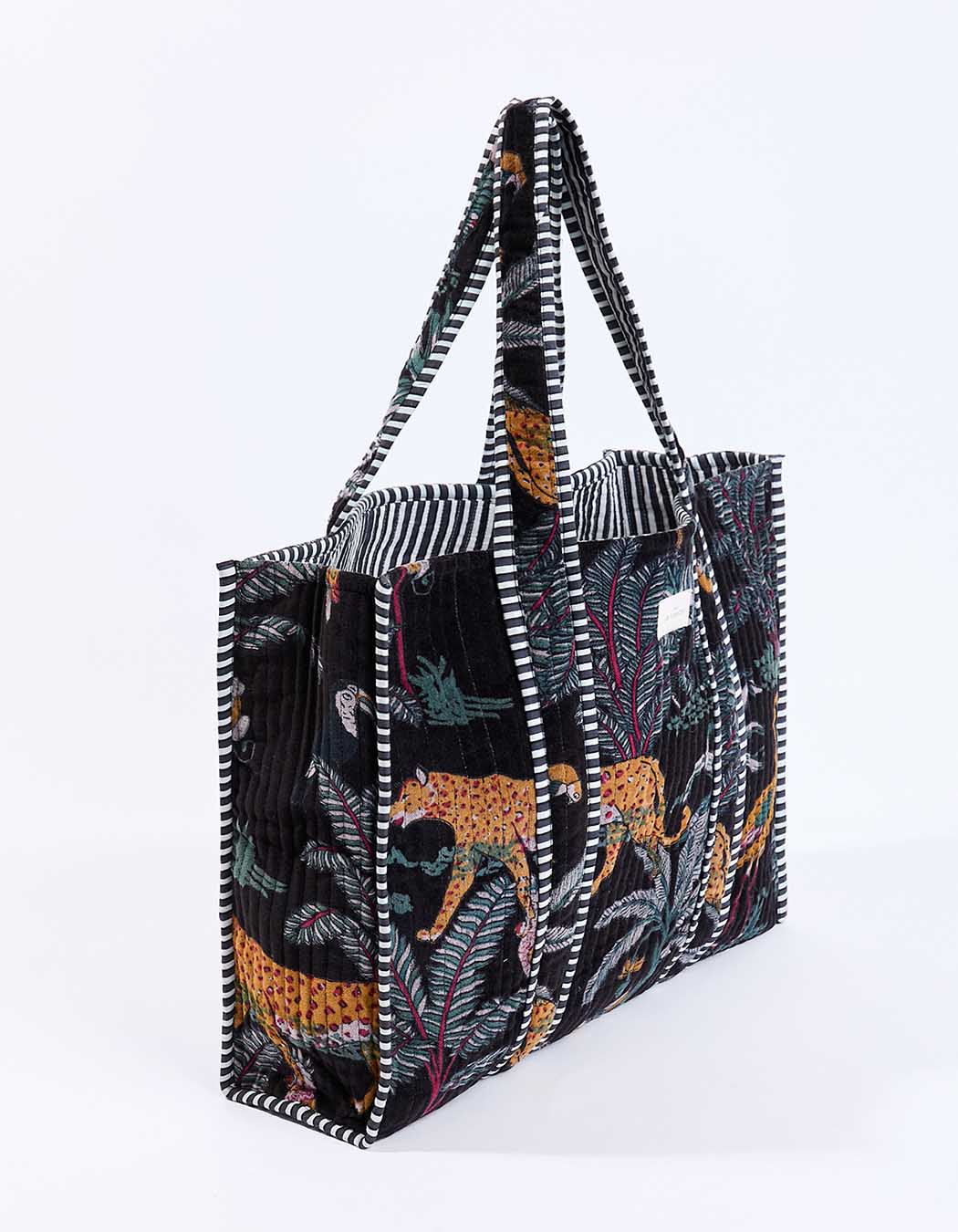 Large cotton velvet tote bag femme La Fiancée