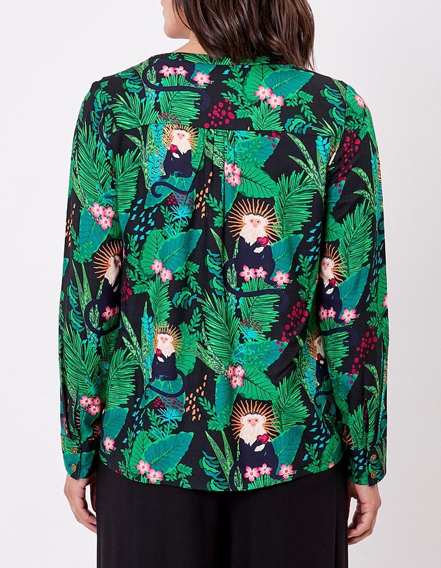 Flowy flared V-neck blouse femme La Fianc&eacute;e