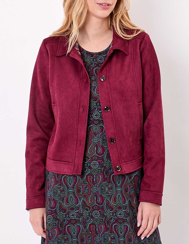Lined cropped suede-effect jacket femme La Fianc&eacute;e