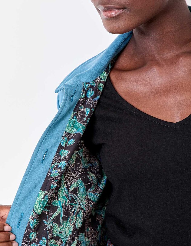 Lined cropped suede-effect jacket femme La Fianc&eacute;e