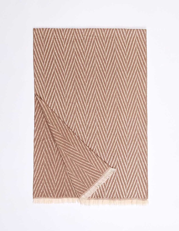 Herringbone fringed scarf femme La Fianc&eacute;e