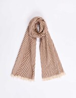 Herringbone fringed scarf femme La Fianc&eacute;e