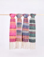 Striped fringed scarf femme La Fiancée