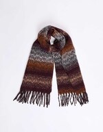 Ombre-effect striped fringed scarf femme La Fiancée