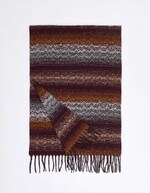 Ombre-effect striped fringed scarf femme La Fiancée