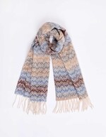 Ombre-effect striped fringed scarf femme La Fiancée
