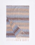 Ombre-effect striped fringed scarf femme La Fiancée