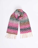 Ombre-effect striped fringed scarf femme La Fiancée