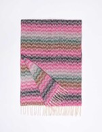 Ombre-effect striped fringed scarf femme La Fiancée