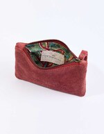 Small suede leather zip pouch femme La Fiancée