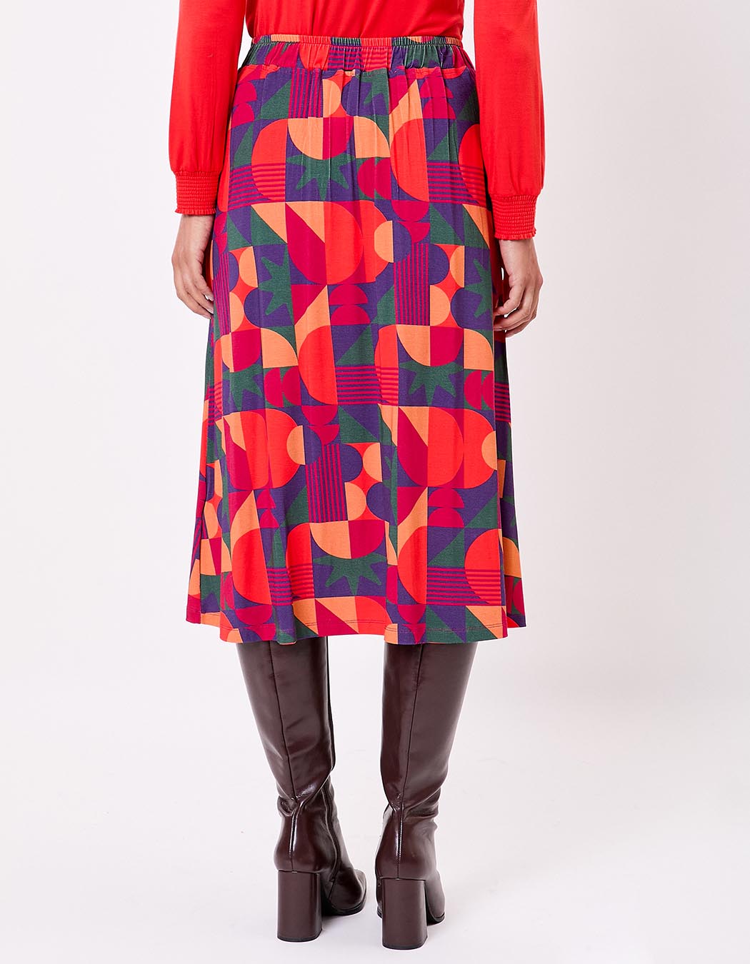 Flared fluid knit midi skirt femme Princesse Nomade