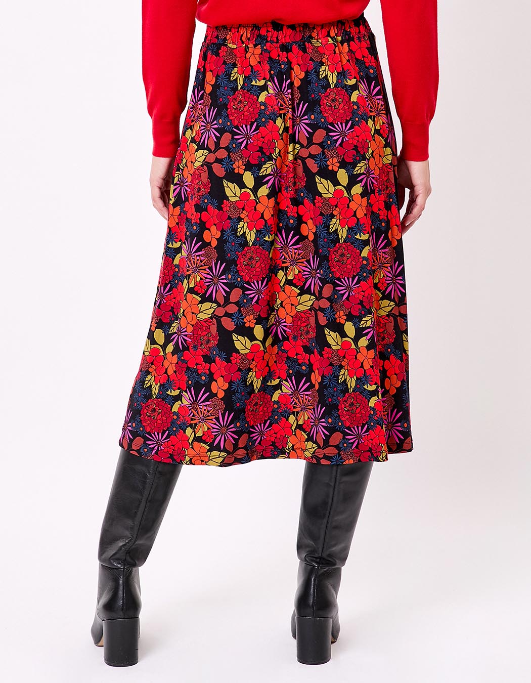 Flared fluid knit midi skirt femme Princesse Nomade