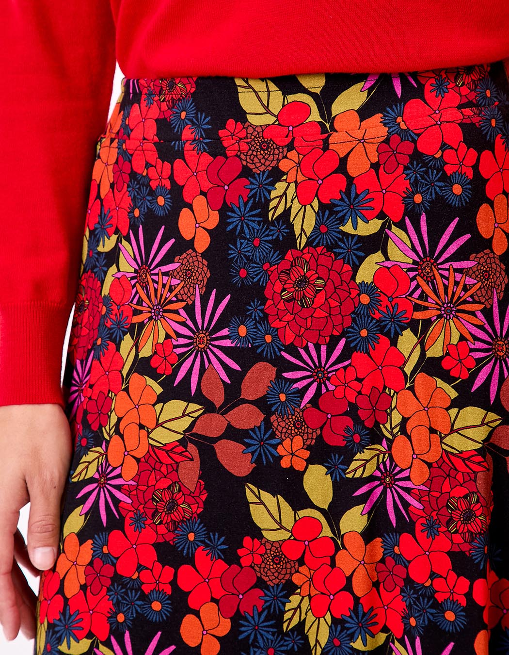 Flared fluid knit midi skirt femme Princesse Nomade