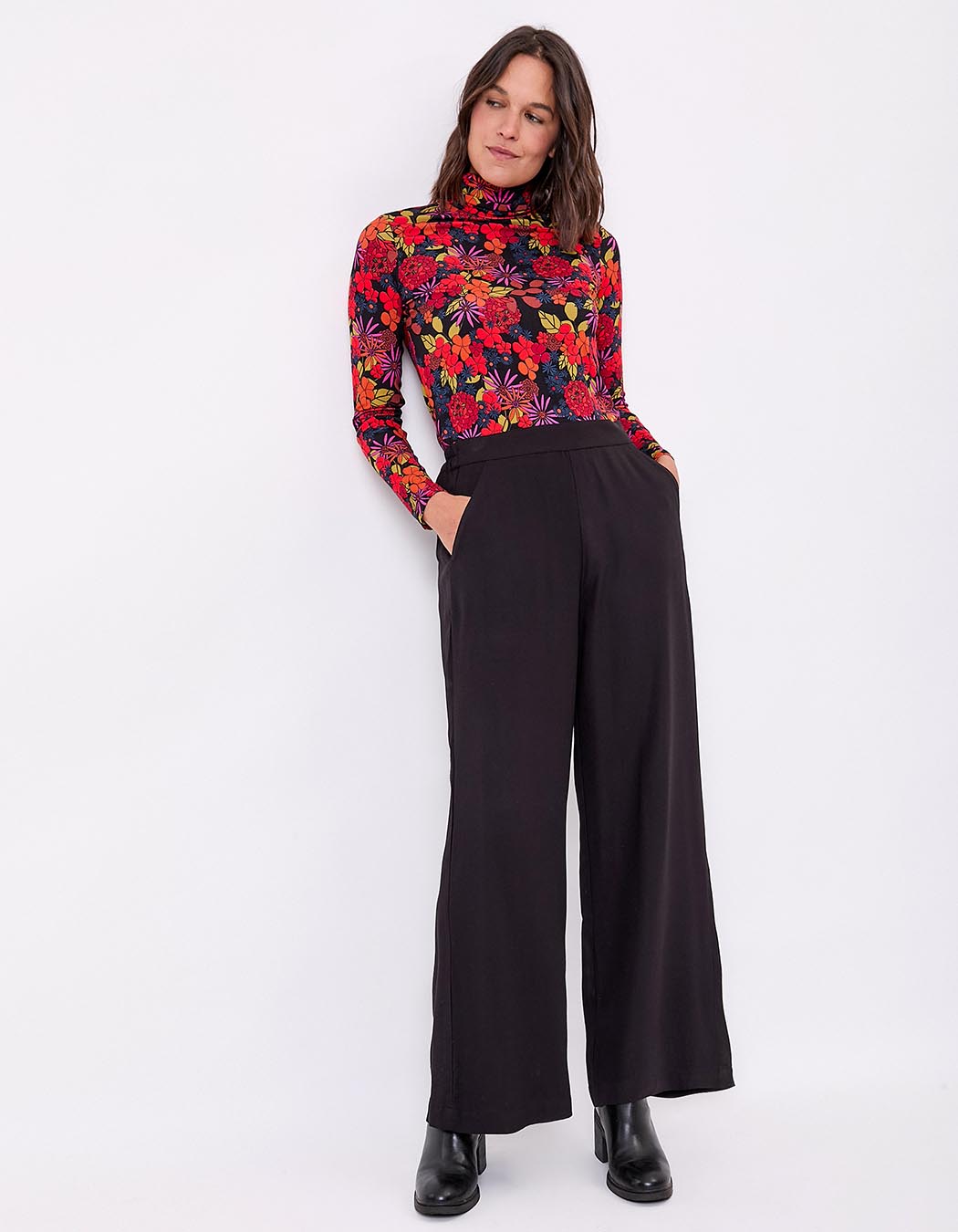 Flowy elasticated wide-leg trousers femme Princesse Nomade