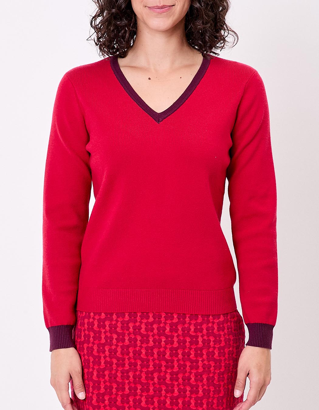 Chunky knit V-neck sweater femme Princesse Nomade