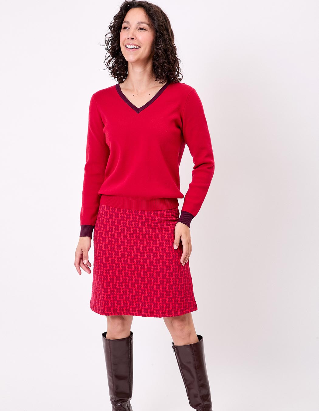 Chunky knit V-neck sweater femme Princesse Nomade
