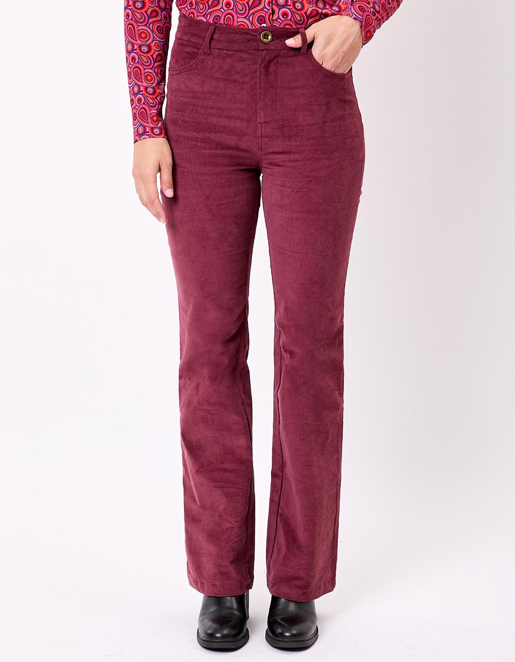 Organic corduroy flare trousers femme Princesse Nomade
