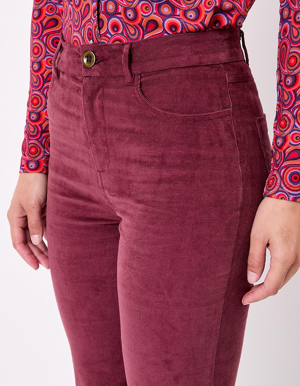 Organic corduroy flare trousers femme Princesse Nomade