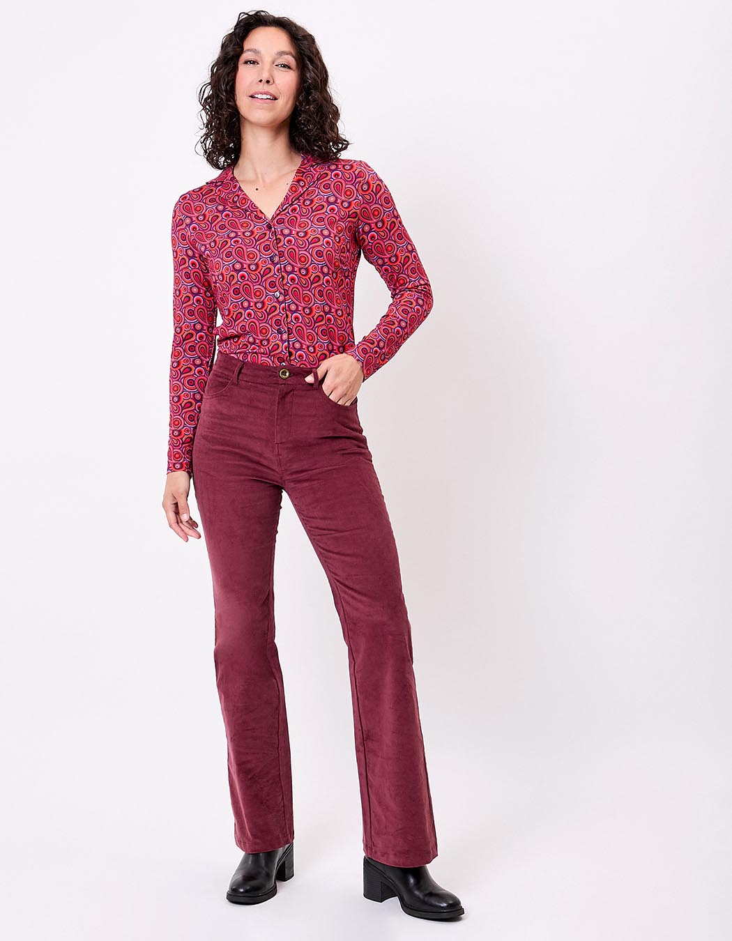 Organic corduroy flare trousers femme Princesse Nomade