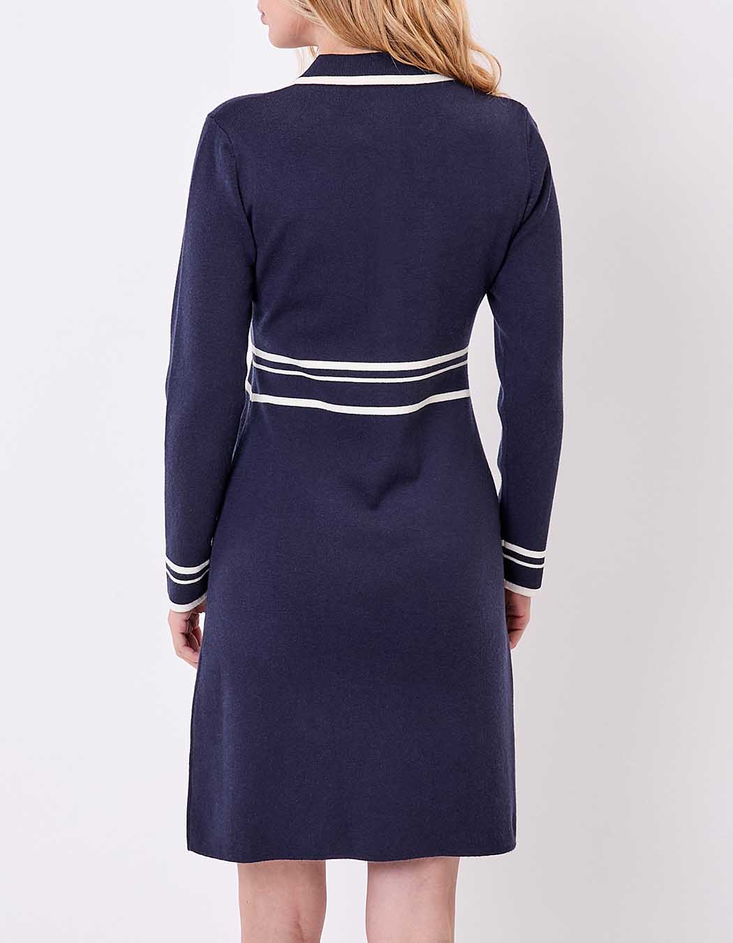 Compact knit shirt-collar dress femme Princesse Nomade