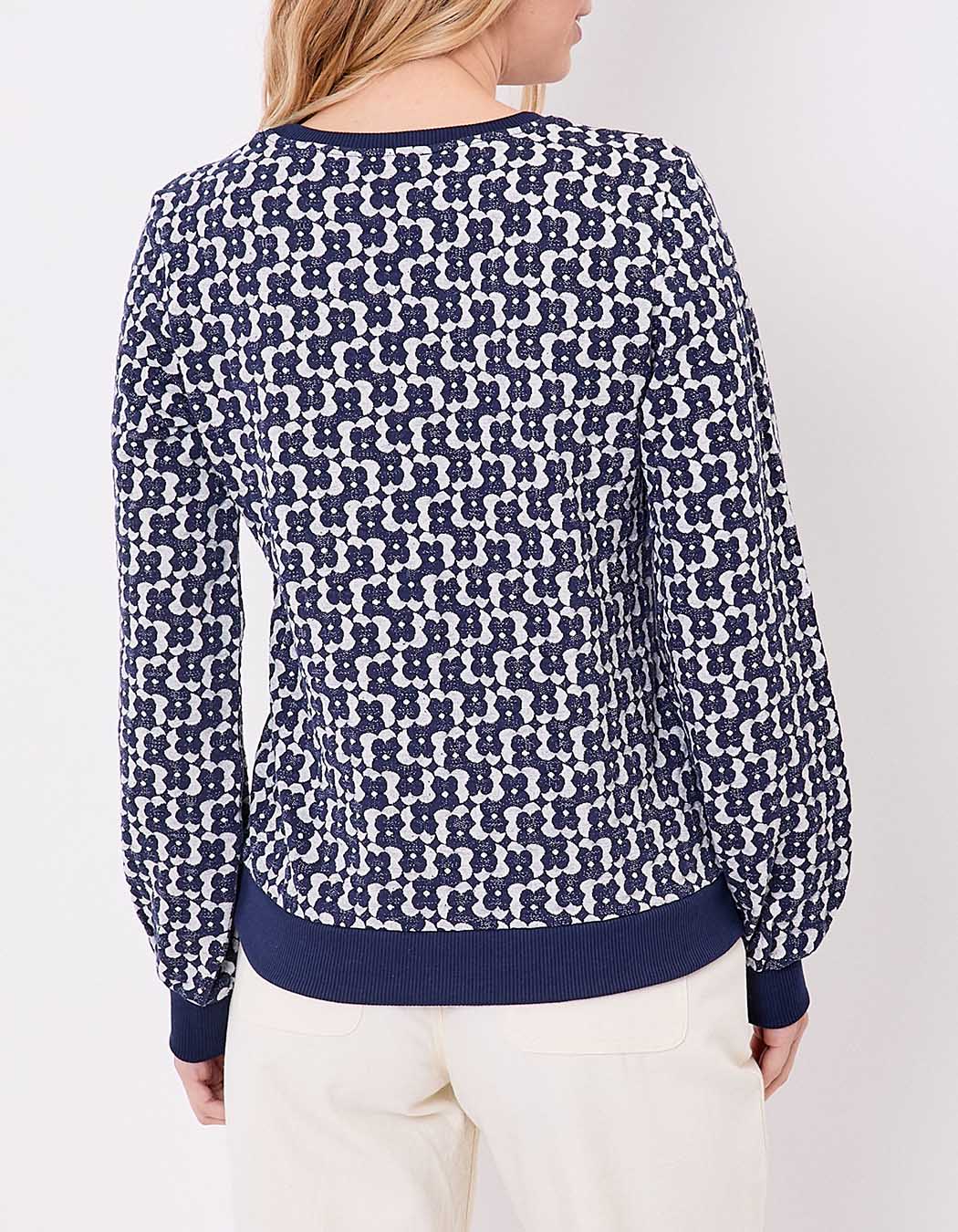 Organic jacquard knit crew-neck sweatshirt femme Princesse Nomade