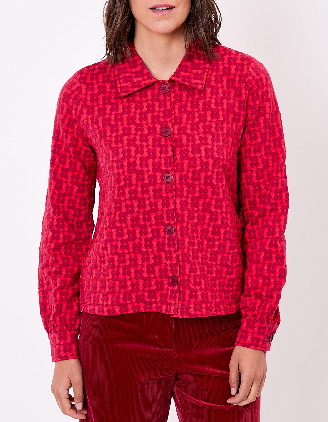 Organic jacquard knit jacket femme Princesse Nomade