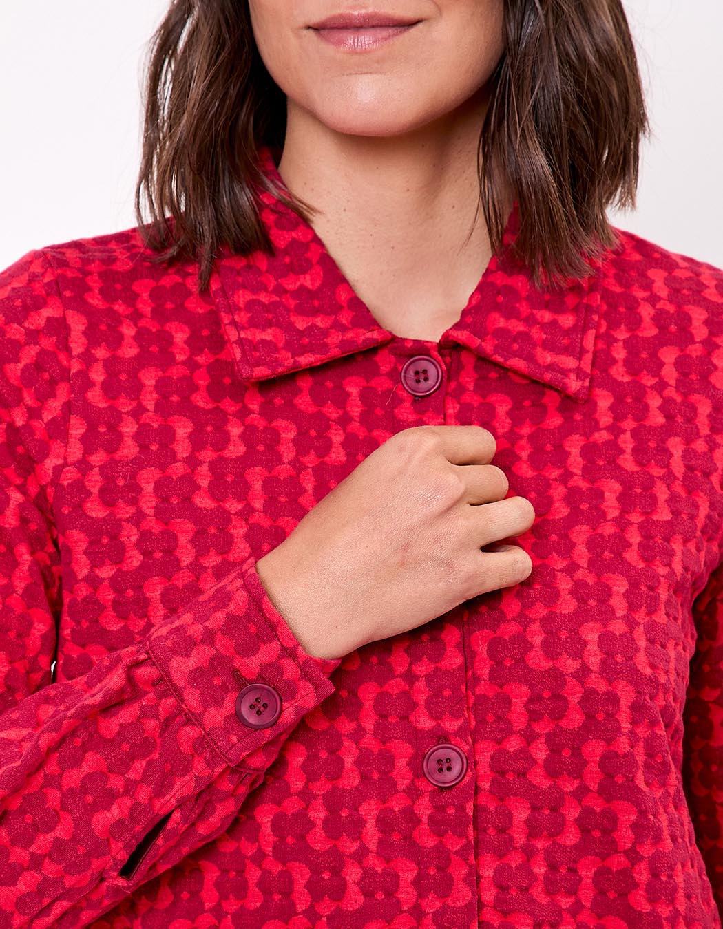 Organic jacquard knit jacket femme Princesse Nomade