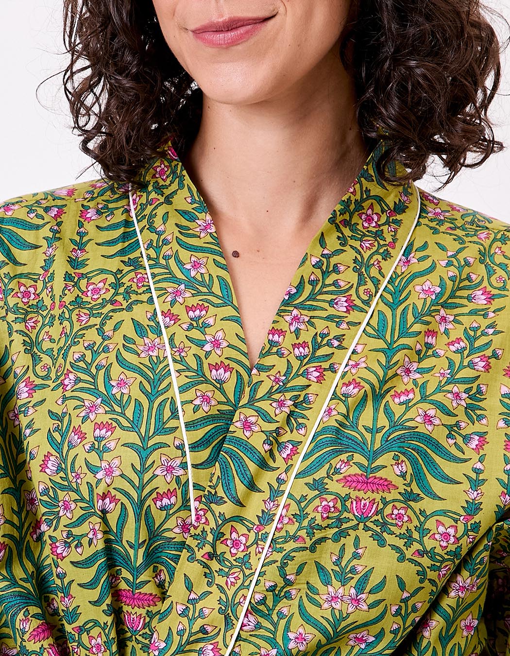 Printed long cotton voile kimono femme La Fiancée