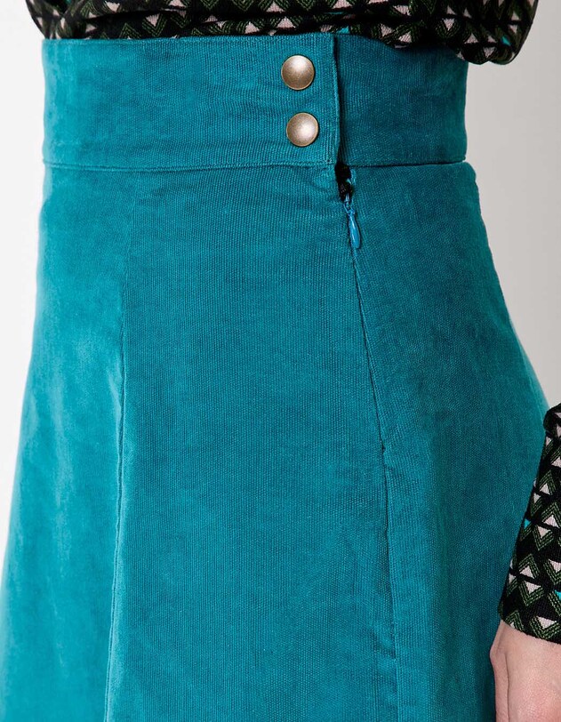 Flared organic velvet midi skirt femme Princesse Nomade