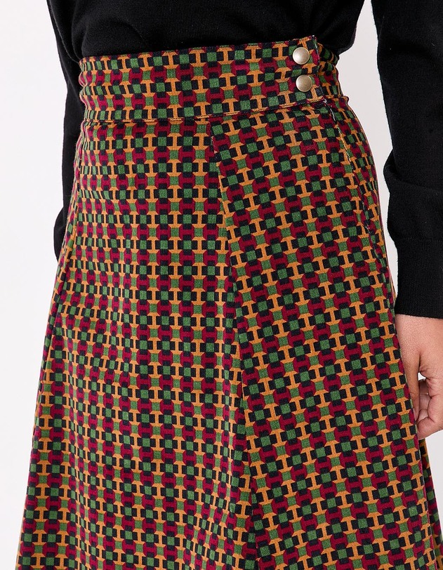 Flared velvet midi skirt femme Princesse Nomade