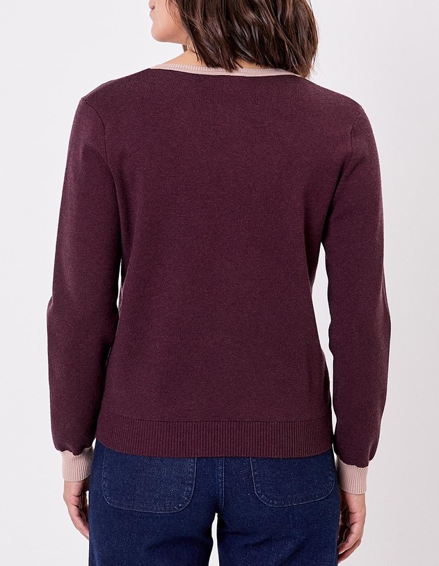Chunky knit V-neck sweater femme Princesse Nomade