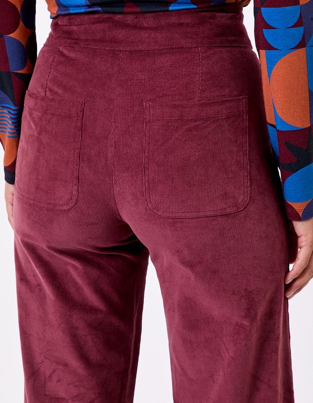 Organic wide-leg straight corduroy trousers femme Princesse Nomade